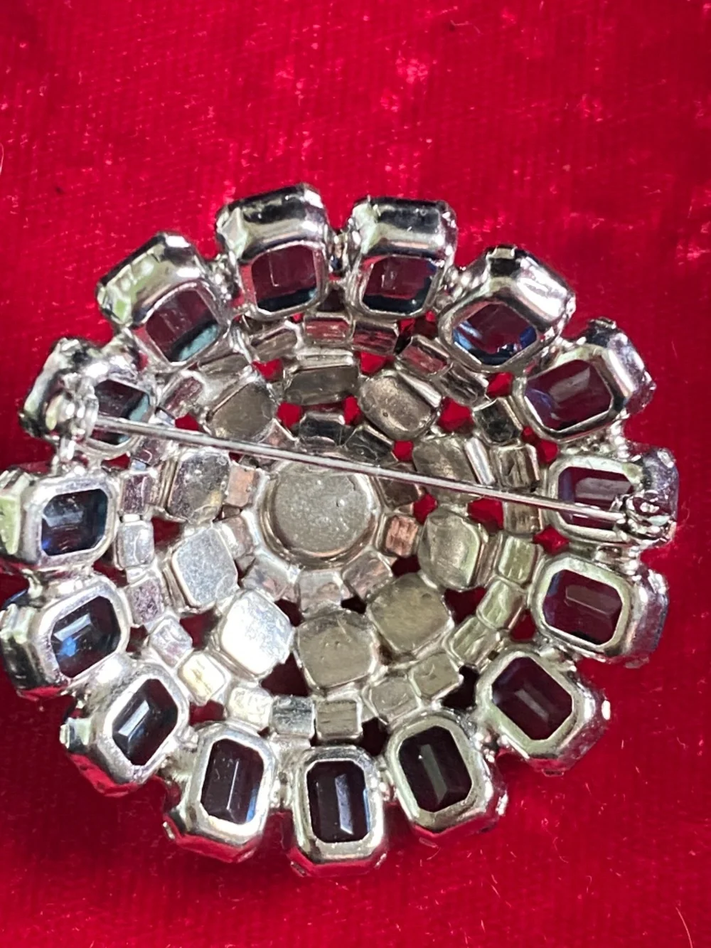 Vintage 5 tiered rhinestone brooch